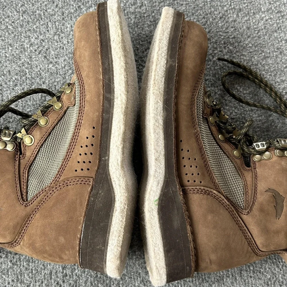 Simms Wading‎ Boots Mens 6 Brown Nubuck Mesh Felt Sole Non Slip Fishing